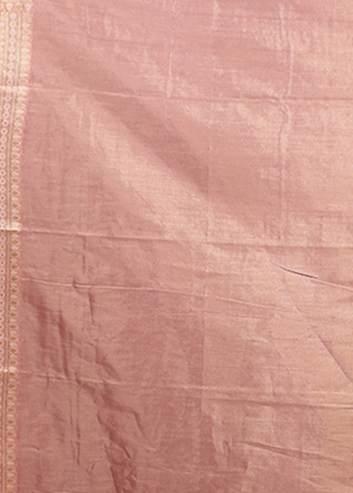 Pink Tissue Silk Saree With Blouse Piece