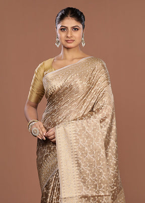 Cream Tissue Silk Saree With Blouse Piece