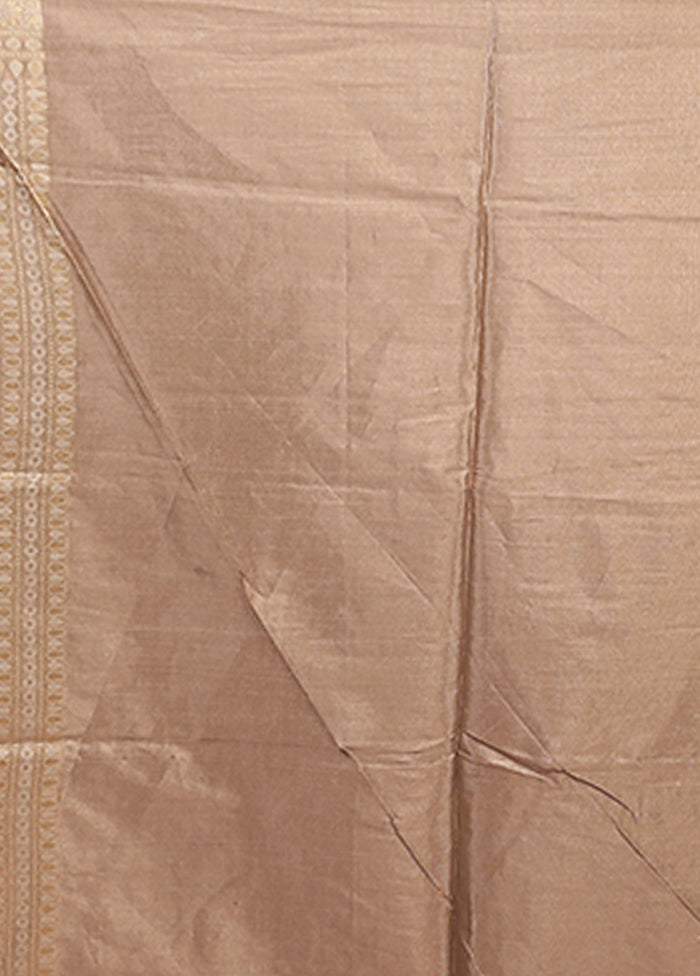 Cream Tissue Silk Saree With Blouse Piece