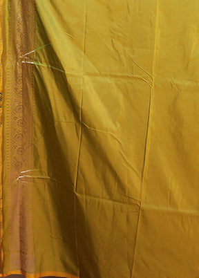 Green Katan Silk Saree With Blouse Piece