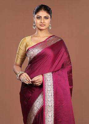 Purple Katan Silk Saree With Blouse Piece