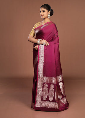 Purple Katan Silk Saree With Blouse Piece