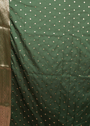 Green Georgette Saree With Blouse Piece