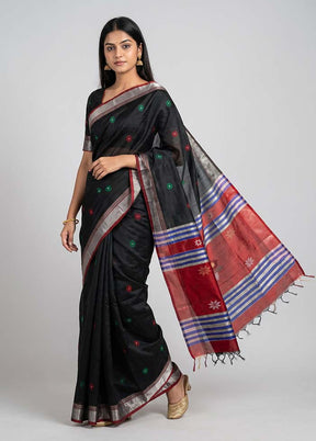 Multicolor Handloom Pure Kalakethra Saree With Blouse Piece