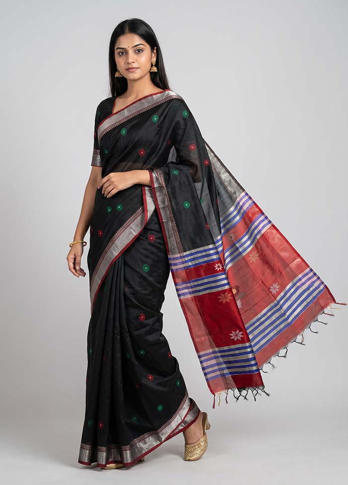 Multicolor Handloom Pure Kalakethra Saree With Blouse Piece