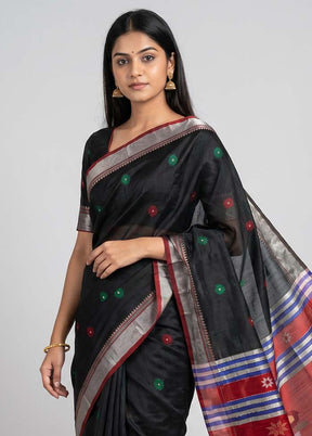 Multicolor Handloom Pure Kalakethra Saree With Blouse Piece
