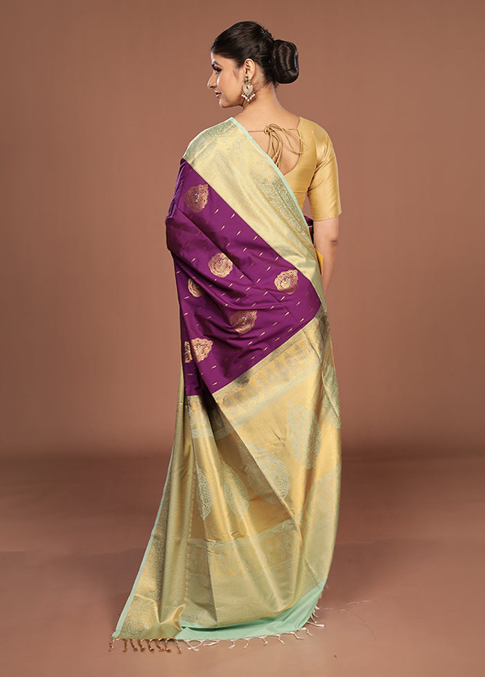 Green Kanjivaram Silk Saree With Blouse Piece