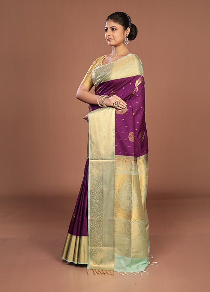Green Kanjivaram Silk Saree With Blouse Piece