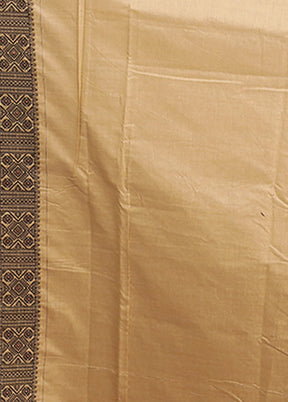 Cream Assam Silk Saree With Blouse Piece