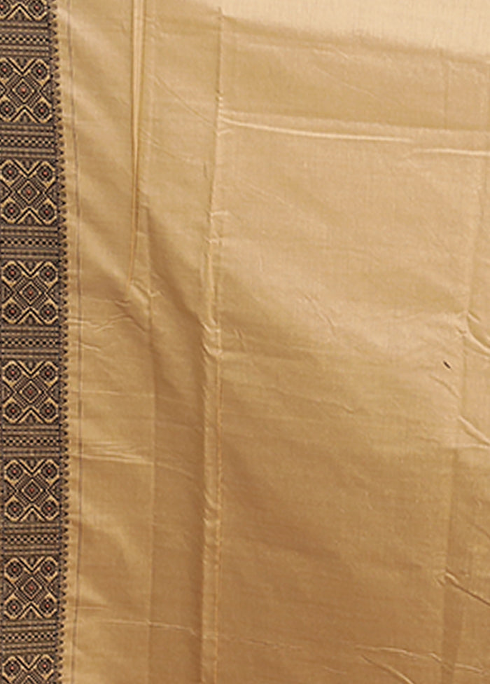 Cream Assam Silk Saree With Blouse Piece