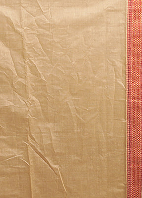 Cream Assam Silk Saree With Blouse Piece