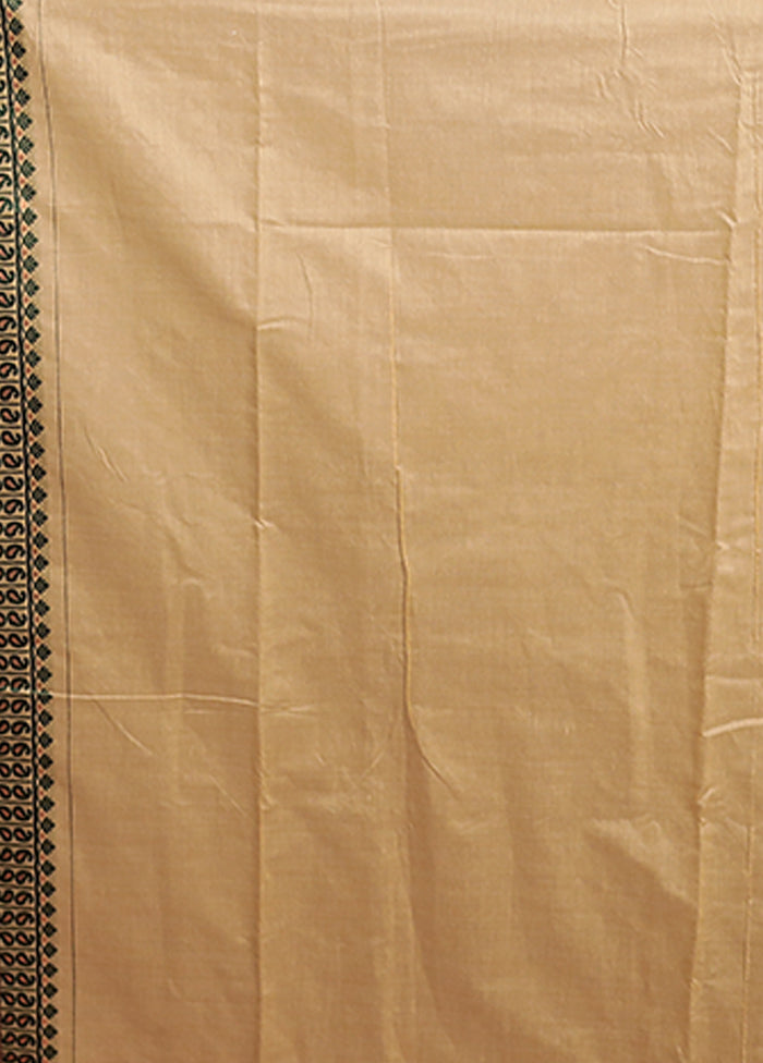 Cream Assam Silk Saree With Blouse Piece