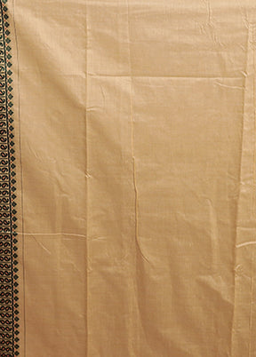 Cream Assam Silk Saree With Blouse Piece