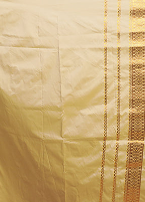 Cream Assam Silk Saree With Blouse Piece