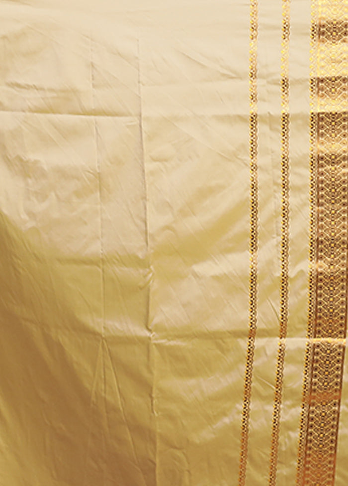 Cream Assam Silk Saree With Blouse Piece