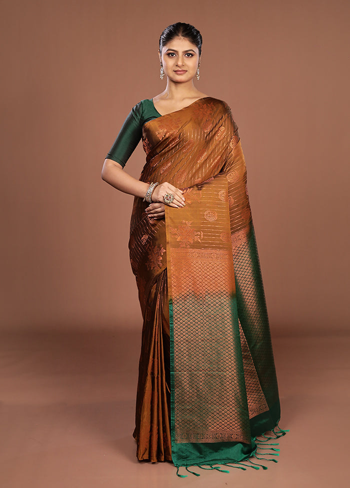Green Kanjivaram Silk Saree With Blouse Piece