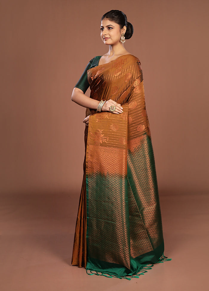 Green Kanjivaram Silk Saree With Blouse Piece