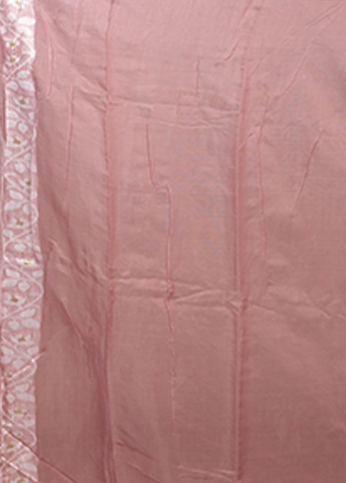 Pink Jamdani Cotton Saree Without Blouse Piece
