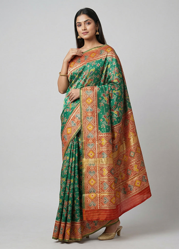 Multicolor Dupion Silk Saree With Blouse Piece