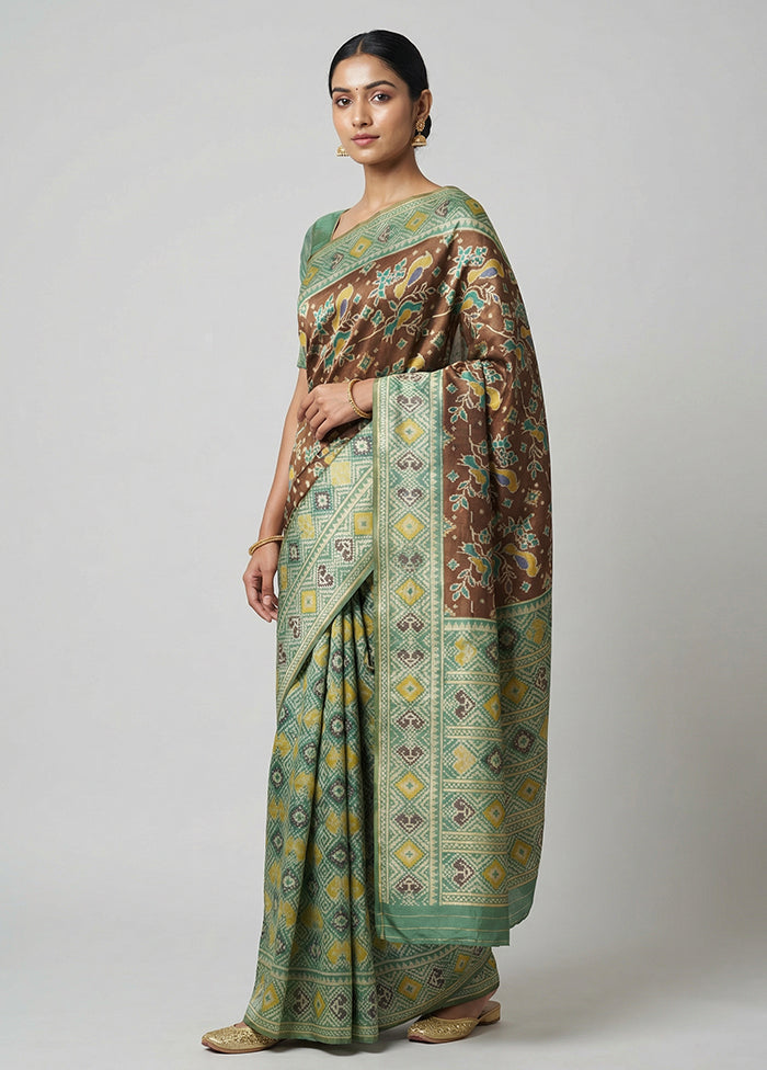 Multicolor Dupion Silk Saree With Blouse Piece