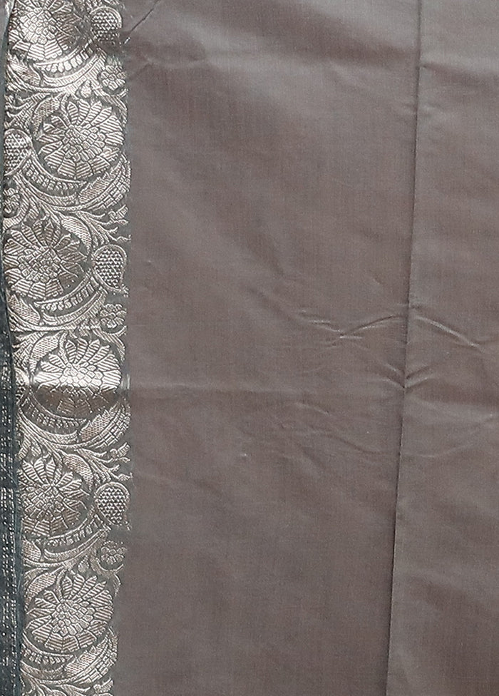 Blue Dupion Silk Saree With Blouse Piece