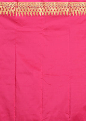 Purple Handloom Kanjivaram Pure Silk Saree With Blouse Piece