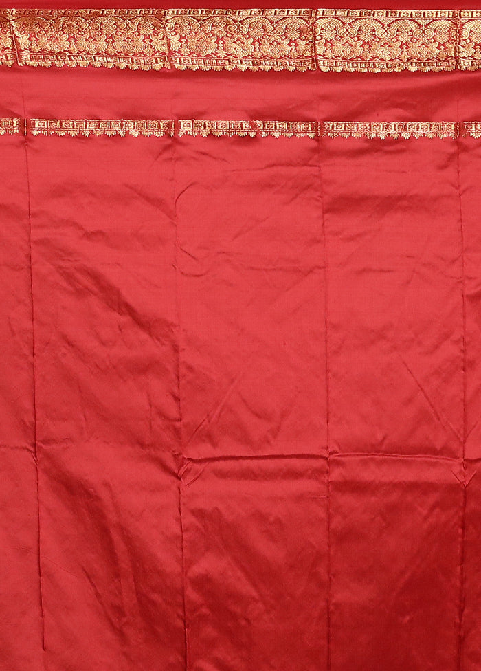 Cream Handloom Kanjivaram Pure Silk Saree With Blouse Piece