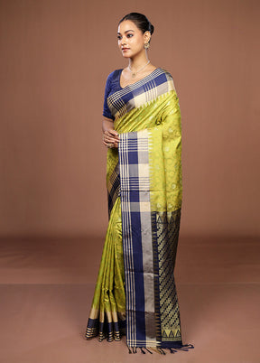 Green Kanjivaram Silk Saree With Blouse Piece