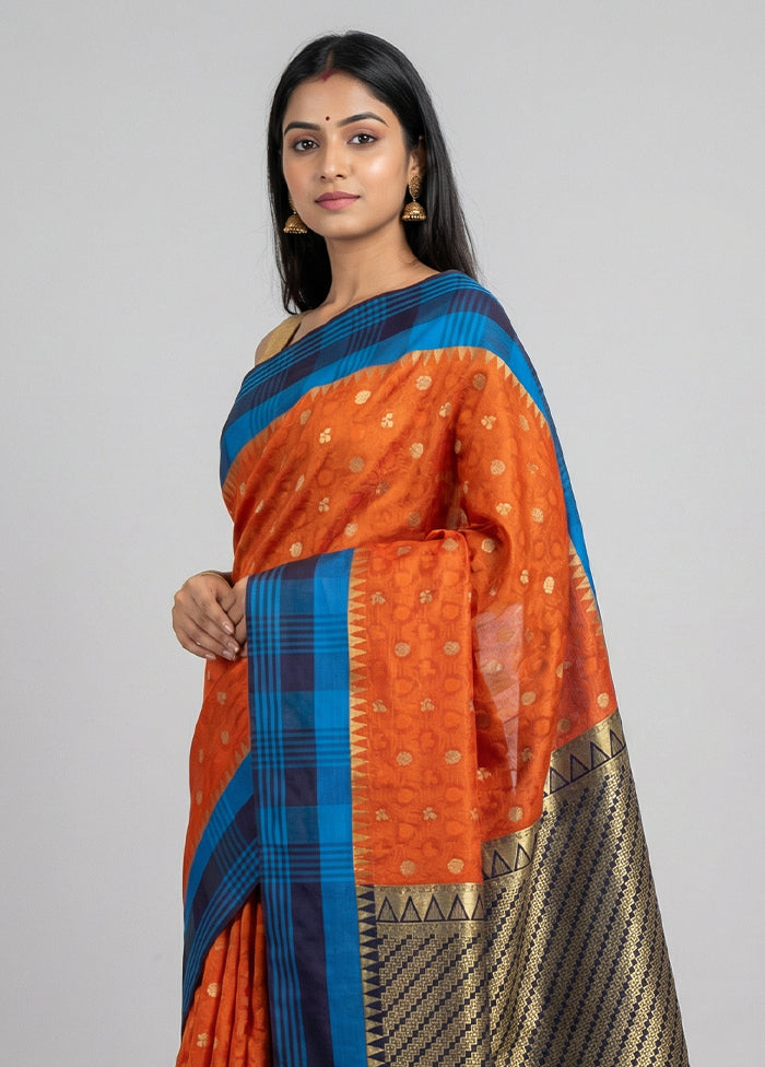 Maroon Kanjivaram Silk Saree With Blouse Piece