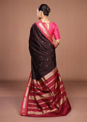 Purple Kanjivaram Silk Saree With Blouse Piece