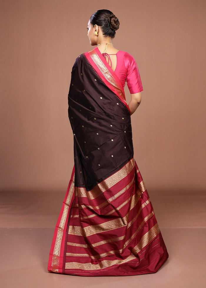 Purple Kanjivaram Silk Saree With Blouse Piece