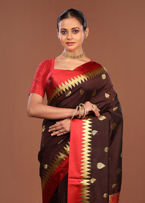 Black Kanjivaram Silk Saree With Blouse Piece