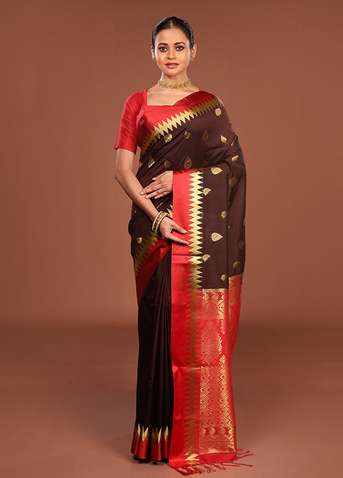 Black Kanjivaram Silk Saree With Blouse Piece
