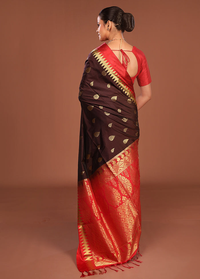 Black Kanjivaram Silk Saree With Blouse Piece