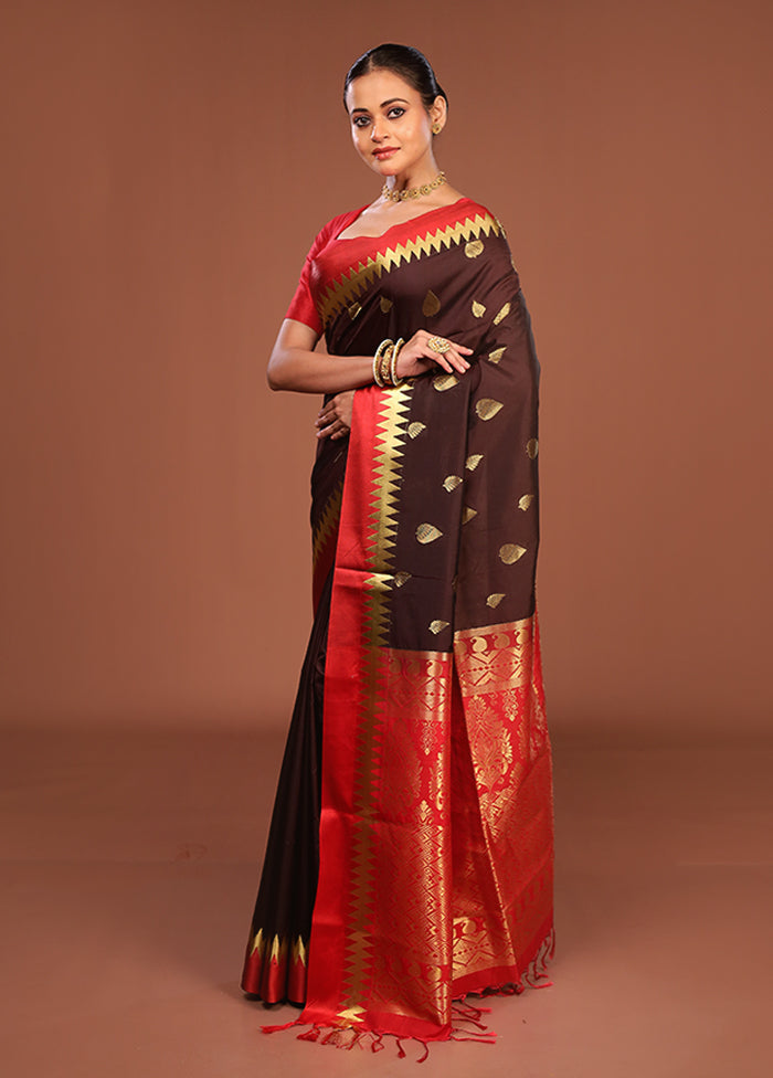 Black Kanjivaram Silk Saree With Blouse Piece