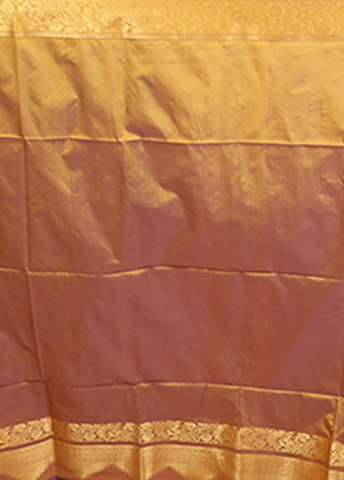 Pink Kanjivaram Silk Saree With Blouse Piece