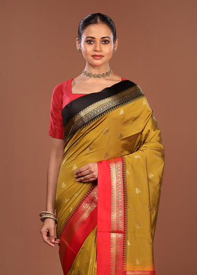 Green Kanjivaram Silk Saree With Blouse Piece
