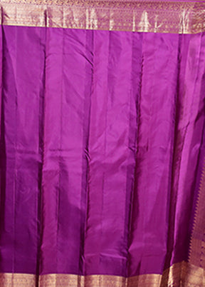 Pink Handloom Kanchipuram Pure Silk Saree With Blouse Piece