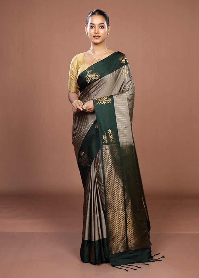Purple Kanjivaram Silk Saree With Blouse Piece