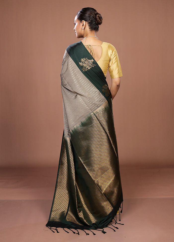Purple Kanjivaram Silk Saree With Blouse Piece