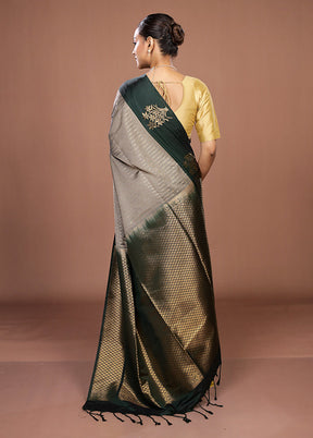 Purple Kanjivaram Silk Saree With Blouse Piece
