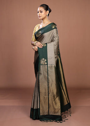 Purple Kanjivaram Silk Saree With Blouse Piece
