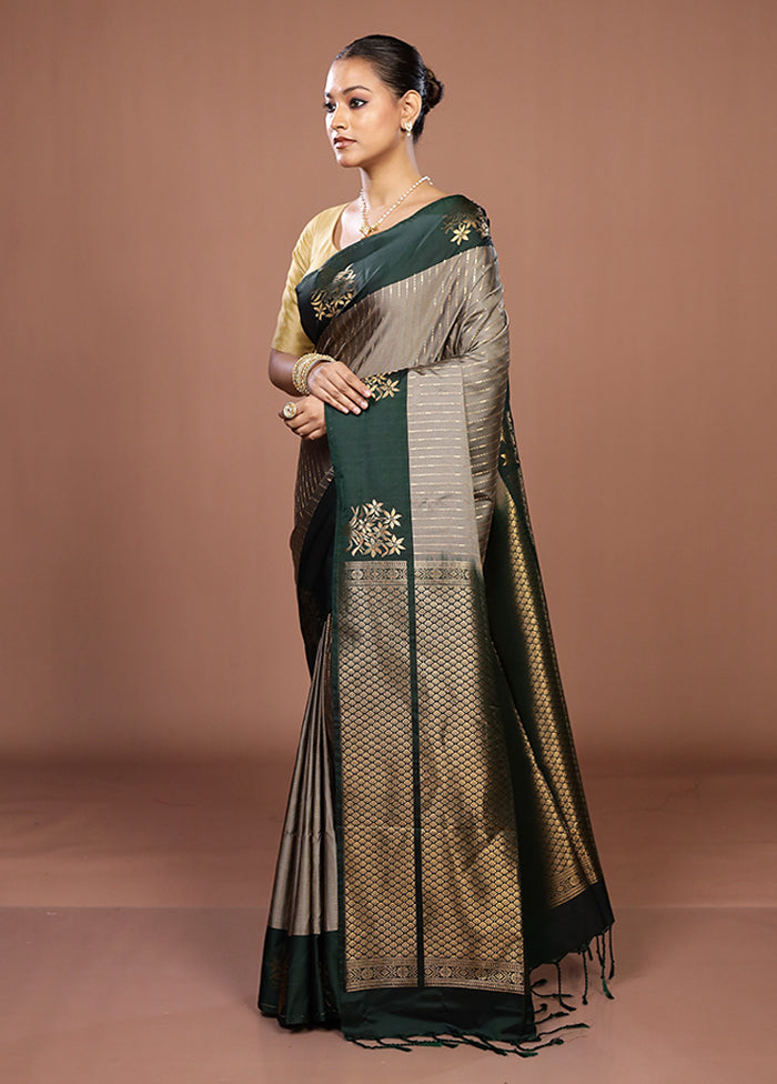 Purple Kanjivaram Silk Saree With Blouse Piece