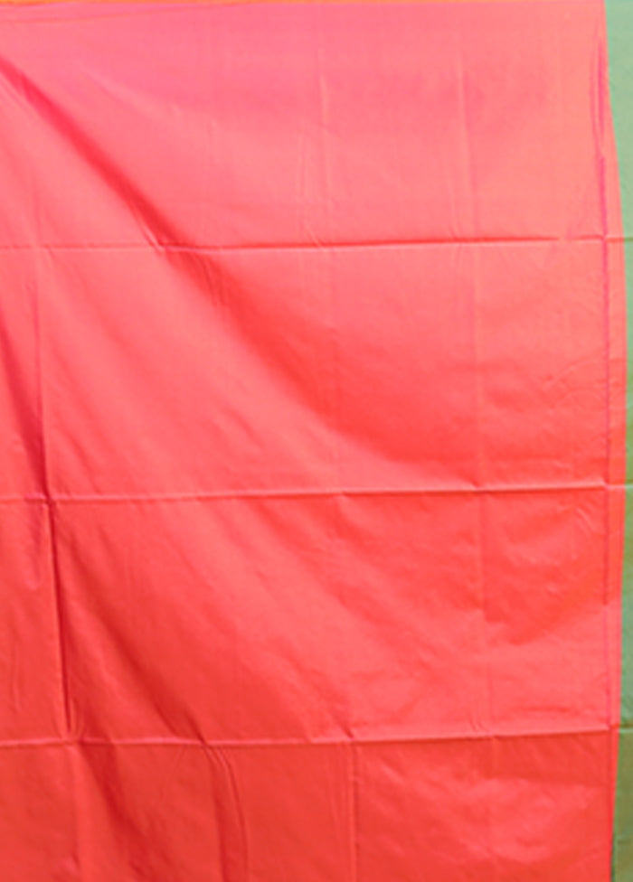 Pink Kanjivaram Silk Saree With Blouse Piece