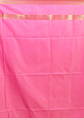 Pink Kanjivaram Silk Saree With Blouse Piece