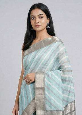 Green Pure Cotton Saree With Blouse Piece
