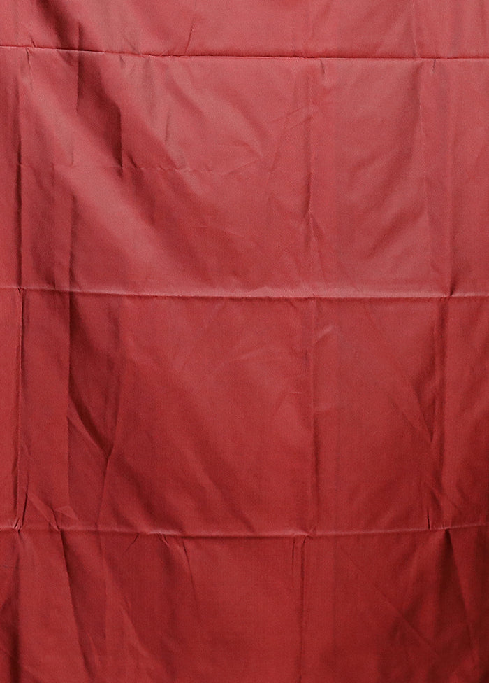 Maroon Kanjivaram Silk Saree With Blouse Piece