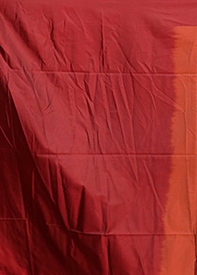 Rust Kanjivaram Silk Saree With Blouse Piece