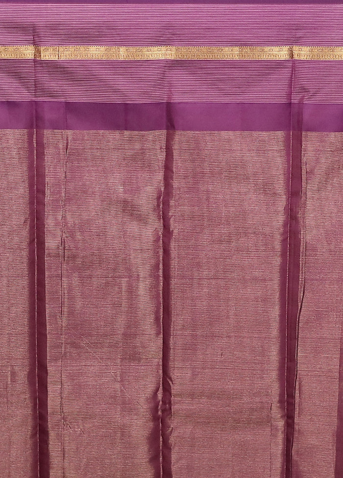 Cream Handloom Kanjivaram Pure Silk Saree With Blouse Piece