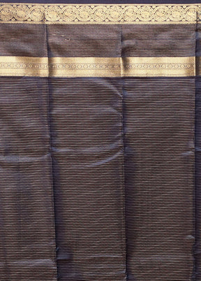 Blue Handloom Kanjivaram Pure Silk Saree With Blouse Piece